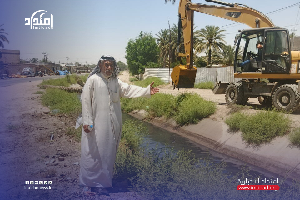 الاتحاد المحلي للجمعيات الفلاحية التعاونية في كربلاء يتابع أعمال تطهير نهر أبو زرع لضمان وصول المياه